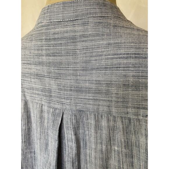 Trovata Birds of Paradise Henley Top Shirt Blue Long Sleeve Hidden Butto… - Picture 5 of 9